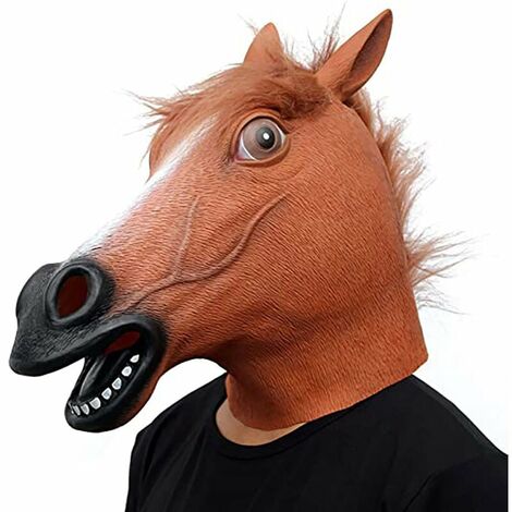 Masque de cheval masque d'halloween masque d'animal en latex tête de cheval adulte costume de cheval décoration de fête de noël
