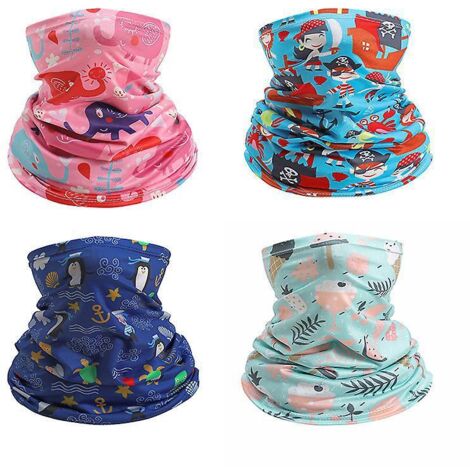 masque De Cou Pour Enfants 4 Pices Avec Sangles, Masque D't Cool, Charpe Garon, Masque De Cou Garon Rglable, Masque Respirant, Protection Solaire,