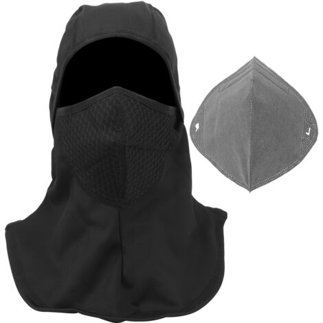 Masque de cyclisme unisex en polyester, couvre-visage imperméable et coupe-vent pour sports extérieurs, noir classique