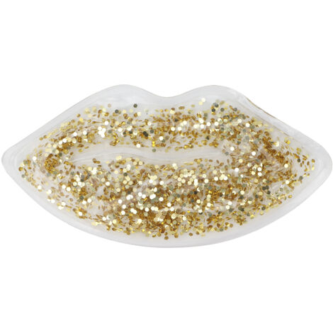 Masque de Gel Rafraîchissant pour Lèvres avec Paillettes - Thérapie par le Froid pour Gonflement et Apaisement