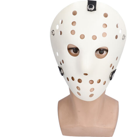 Masque de hockey blanc effrayant pour Halloween, costume et accessoire cosplay adulte et enfant