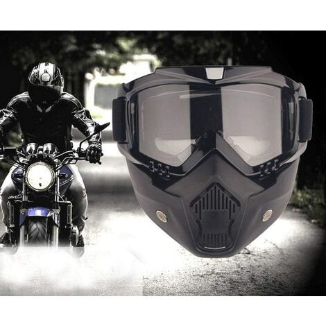 Lunettes de Moto avec Masque Amovible Lunettes dhiver Masque de Protection pour Les Cyclistes Coupe-Vent Keenso Lunettes dEquitation