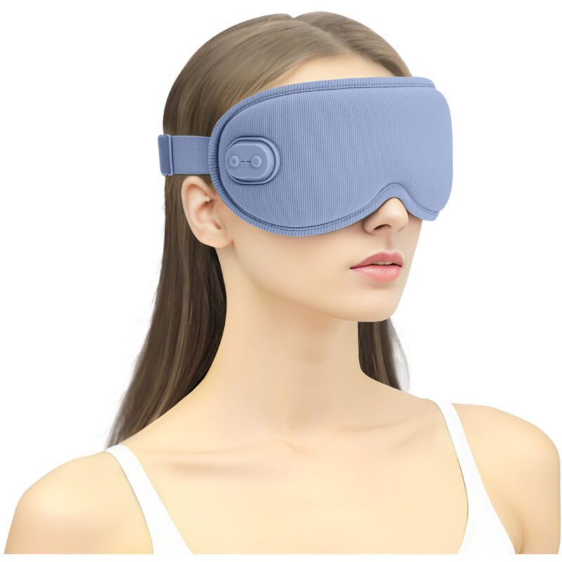 Masque de massage électrique à compression chaude au graphène, 5 modes de vibration, 3 niveaux de massage chauffant pour les yeux, soulagement de la