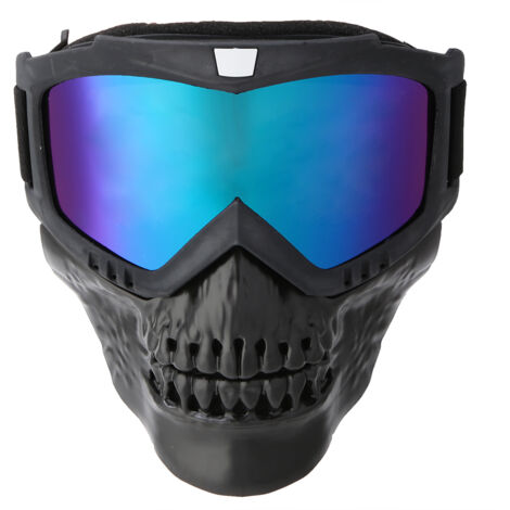 Masque de moto démontable pour sports de ski et course moto - Lunettes de protection colorées