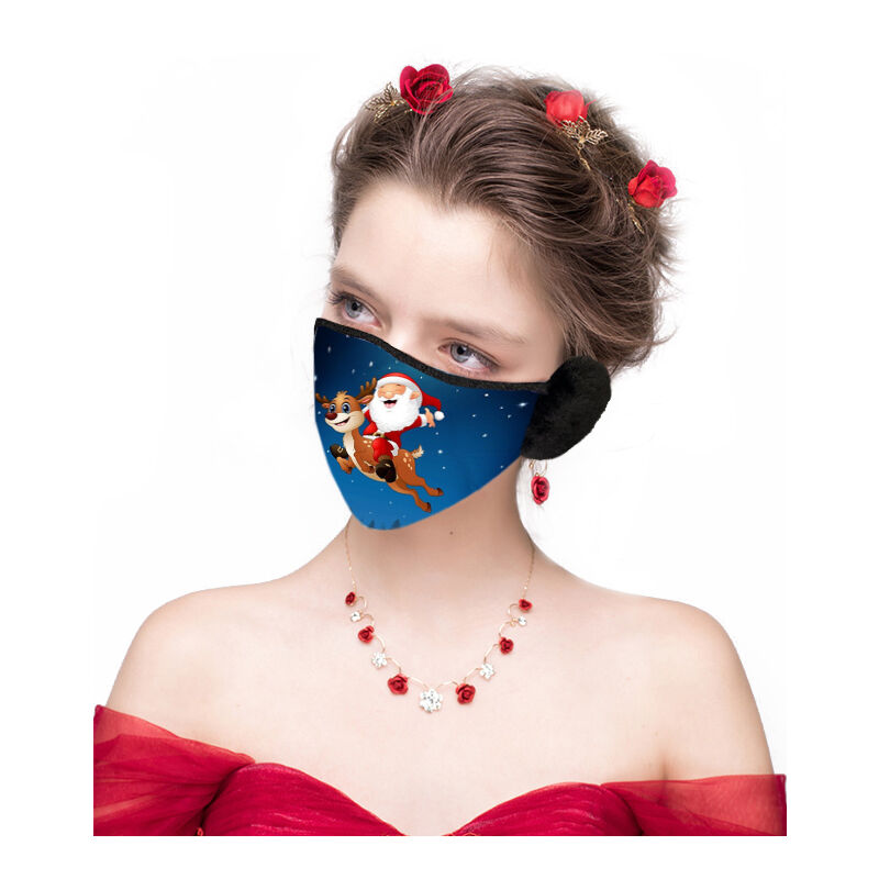 Masque de Noël / masque facial avec oreillettes - Père Noël