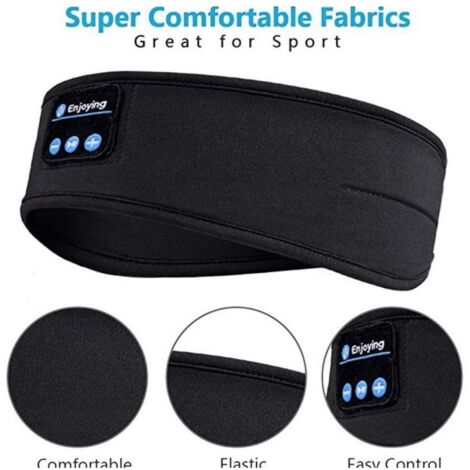 Masque de Nuit avec Écouteurs Bluetooth – Cadeau Idéal pour Dormir, Noir