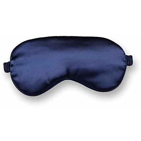 Masque de Nuit, Masque de Sommeil, Anti-Lumière Ultra-Douce & Confortable Masque de Yeux, Soie Naturelle Occultant Masque de Nuit pour Homme/Femme/Enfant（Bleu Marine）