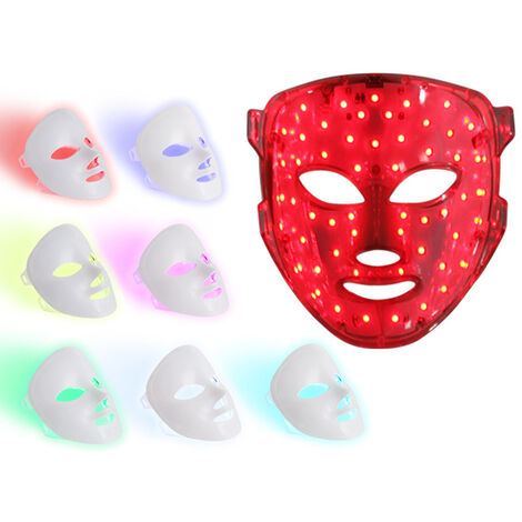 Masque de photonothérapie à LED, 7 couleurs, léger, soin de la peau, rajeunissement, suppression des rides, dispositif de beauté