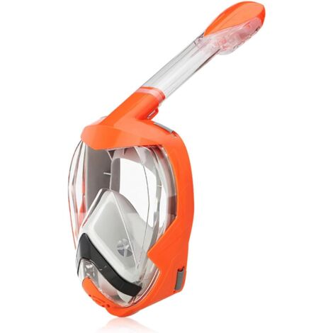 Masque de Plongée pour Adulte et Enfant, Masque de Plongée Intégral, Grand Champ de Vision 180°Masque Snorkeling, Masque Tuba avec Support de Caméra Amovible - L/XL S/M