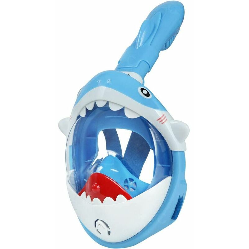 Masque de Plongée pour Enfant Requin - Panorama 180° Système Dry Top Respiration Facile