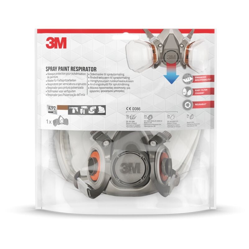 3M - Masque de protection à cartouche peinture et vernis A2P2