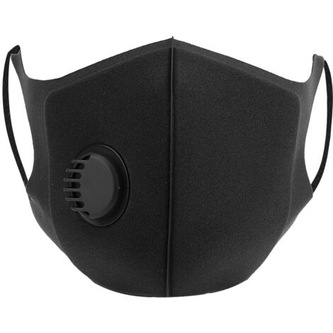 Masque de protection anti-poussière pour cyclisme avec valve respiratoire - Polyester noir