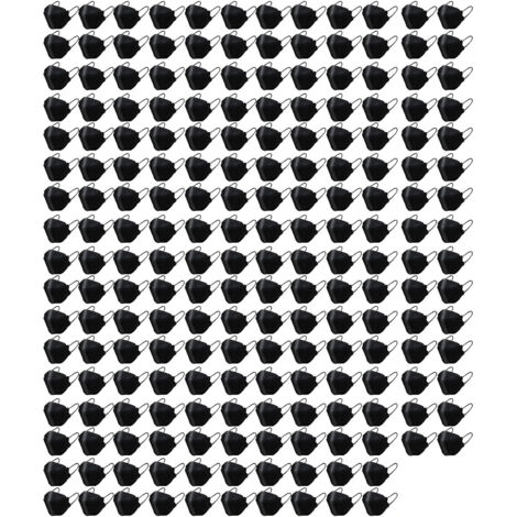 Masque de Protection KF94 Noir - Lot de 200 Pièces pour Adultes Hommes Femmes, Bureau et Maison