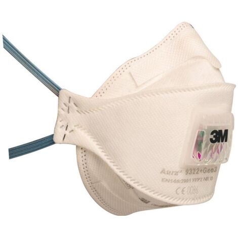 Masque de protection respiratoire Aura™ 9322+Gen3 FFP2 / V NR D avec soupape d’expiration, pliable