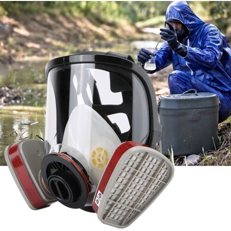 Masque de protection respiratoire en silicone avec double filtration pour peinture et antivirus