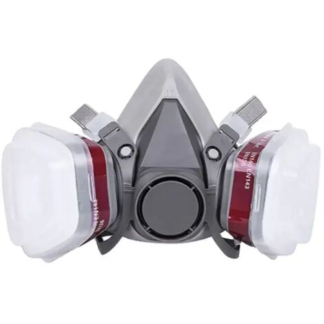 Masque de Protection Respiratoire Réutilisable, Anti poussière, Anti gaz avec Filtres pour Peinture, Travaux, Bricolage, Ponçage（masque ensemble de sept）