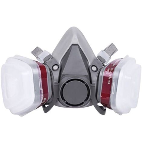 Masque de Protection Respiratoire Réutilisable, Anti poussière, Anti gaz avec Filtres pour Peinture, Travaux, Bricolage, Ponçage（masque ensemble de sept）