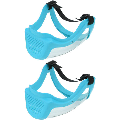 Masque de Protection Transparent Réutilisable Enfant avec Filtres Coton Bleu Lac, 2 Pièces