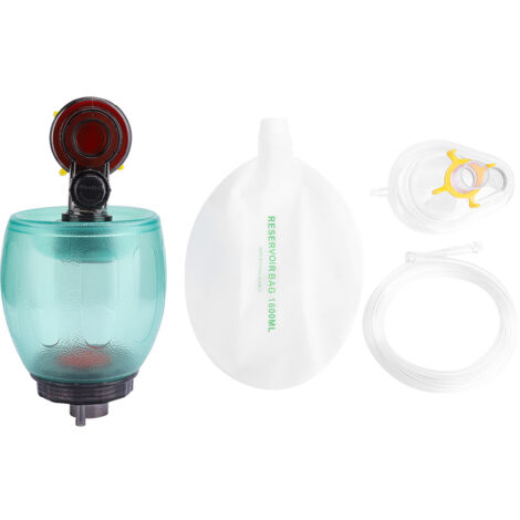Masque de réanimation manuel PVC vert pour enfants - Outil d'urgence respiratoire simple
