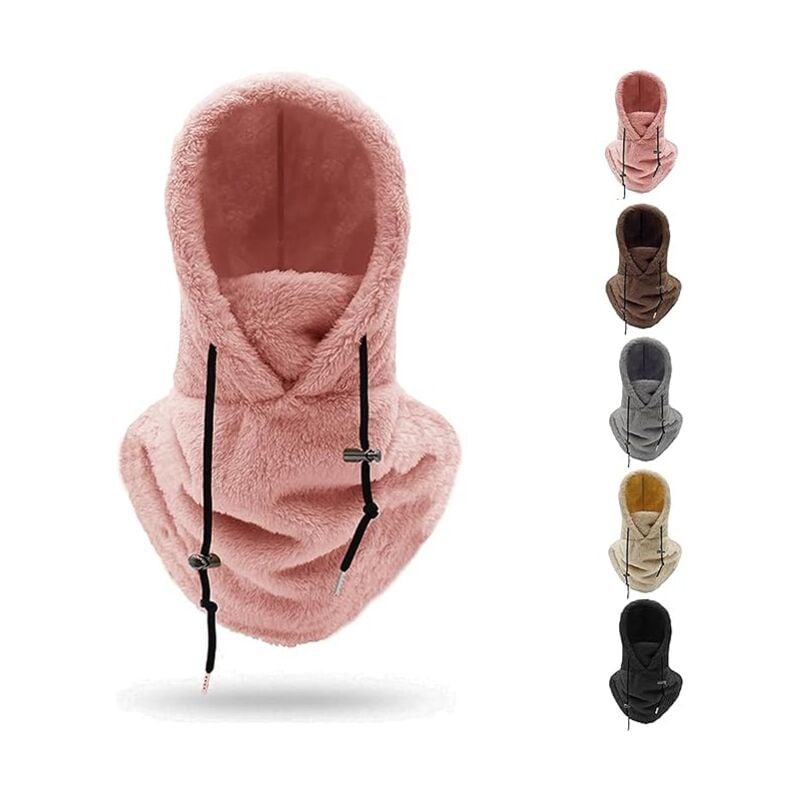 Masque de ski à capuche Sherpa, cagoule polaire coupe-vent pour l'hiver