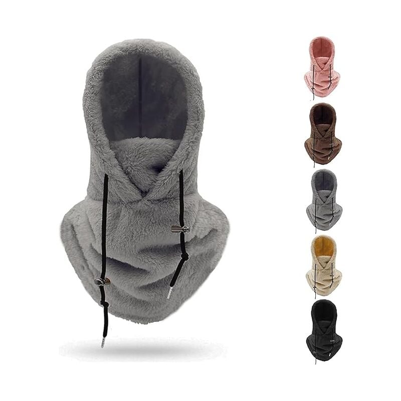 Fei Yu - Masque de ski à capuche Sherpa, cagoule polaire coupe-vent pour l'hiver