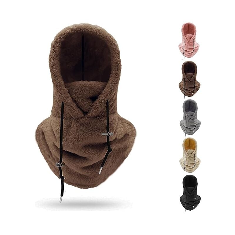Fei Yu - Masque de ski à capuche Sherpa, cagoule polaire coupe-vent pour l'hiver