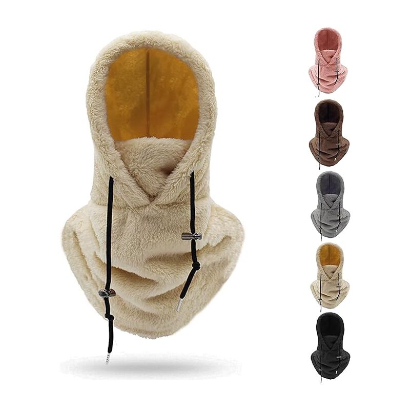 Masque de ski à capuche Sherpa, cagoule polaire coupe-vent pour l'hiver