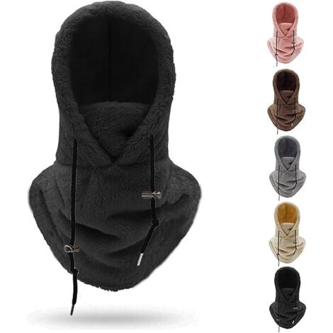 Masque de ski à capuche Sherpa, cagoule polaire coupe-vent pour l'hiver