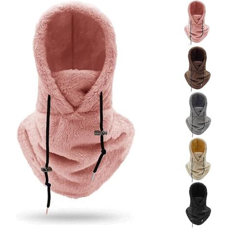 Masque de ski à capuche Sherpa, cagoule polaire coupe-vent pour l'hiver
