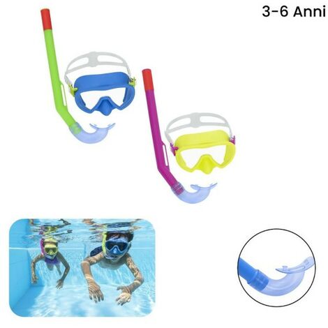 Kit tube tuba + masque de plongée pour enfant couleurs assorties — BRYCUS