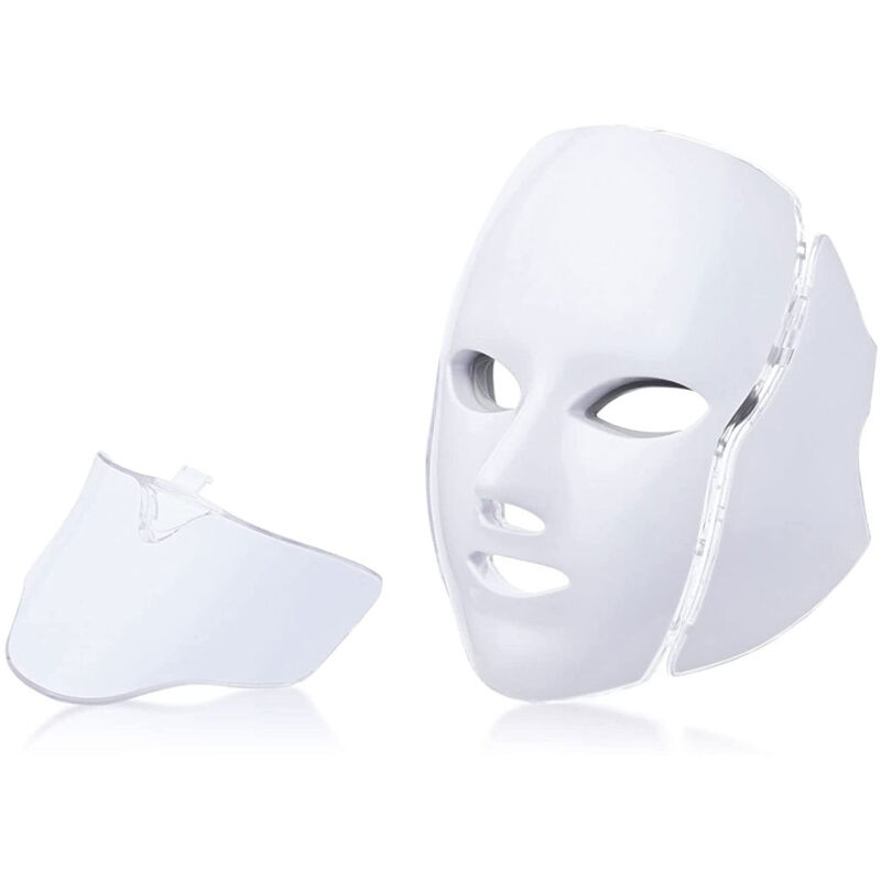 Masque de soin de la peau de photothérapie 7Led, avec soin de la peau du visage et du cou, en matériau abs