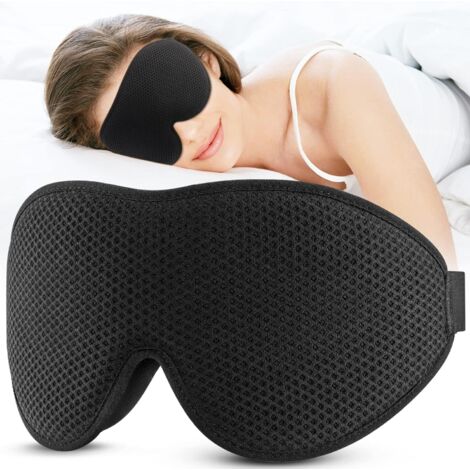 Masque de sommeil 3D bloquant 99 % lumière, sangle réglable, sans pression oculaire, pour dormir/voyage/yoga