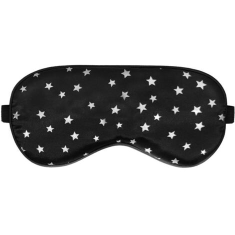 Masque de sommeil en soie, masque pour les yeux en soie avec sangle réglable pour dormir, cache-yeux doux de Noël, bandeau(noir)