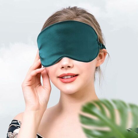 Masque de Sommeil, Masque de Nuit, Masques de Sommeil en Soie avec Sangle Réglable, Masque de Sommeil Doux Convient pour Les Voyages, la Sieste, le Sommeil Nocturne