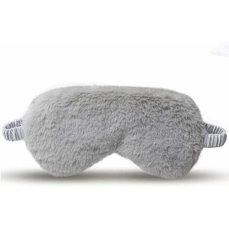 Masque de Sommeil Masque en Soie Femme Masque de Nuit Masque Peluche Cache Yeux pour Dormir Adultes Gris LITZEE