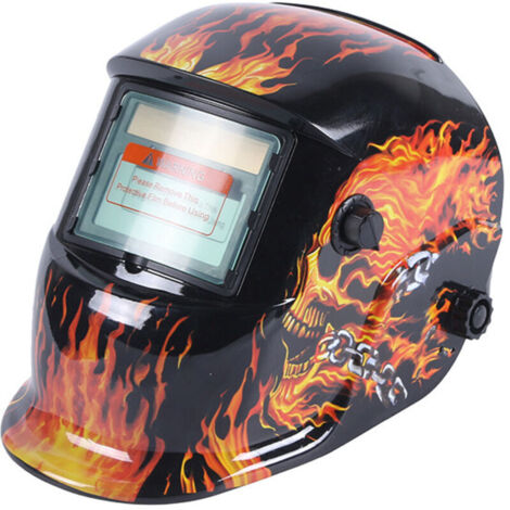 Masque de soudage crâne mise au point variable sombre avec filtre LCD à assemblage automatisé pour soud ARC TIG MIG Grind