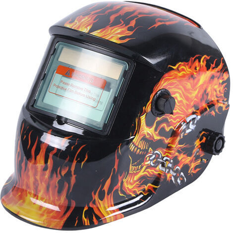 Masque de soudage crâne mise au point variable sombre avec filtre LCD à assemblage automatisé pour soudeur ARC TIG MIG Grind