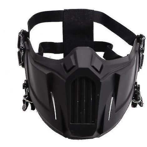 Masque de sport extérieur coupe-vent, anti-poussière, cosplay, ski, cyclisme, masque de sécurité ajustable NOIR
