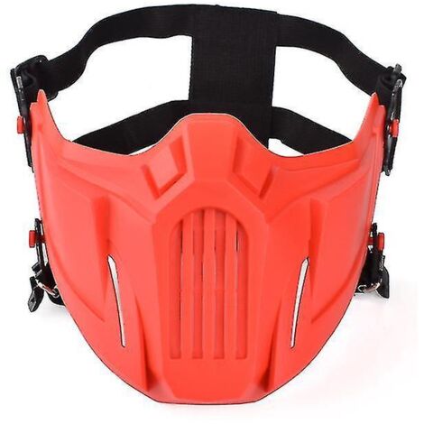 Masque de sport extérieur coupe-vent, anti-poussière, cosplay, ski, cyclisme, masque de sécurité ajustable ROUGE