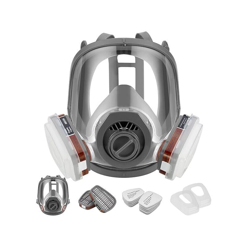 Masque de volume réutilisable avec filtre pour la protection contre les vapeurs et les particules Masque à gaz anti-poussière pour peintures, vernis,