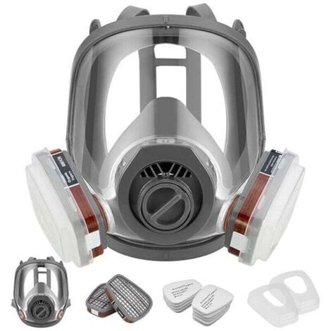 Masque de volume réutilisable avec filtre pour la protection contre les vapeurs et les particules Masque à gaz anti-poussière pour peintures, vernis, travaux de menuiserie, agriculture--