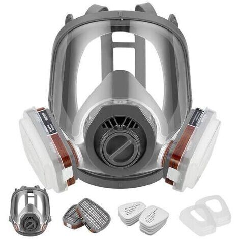 Masque de volume réutilisable avec filtre pour la protection contre les vapeurs et les particules Masque à gaz anti-poussière pour peintures, vernis, travaux de menuiserie, agriculture