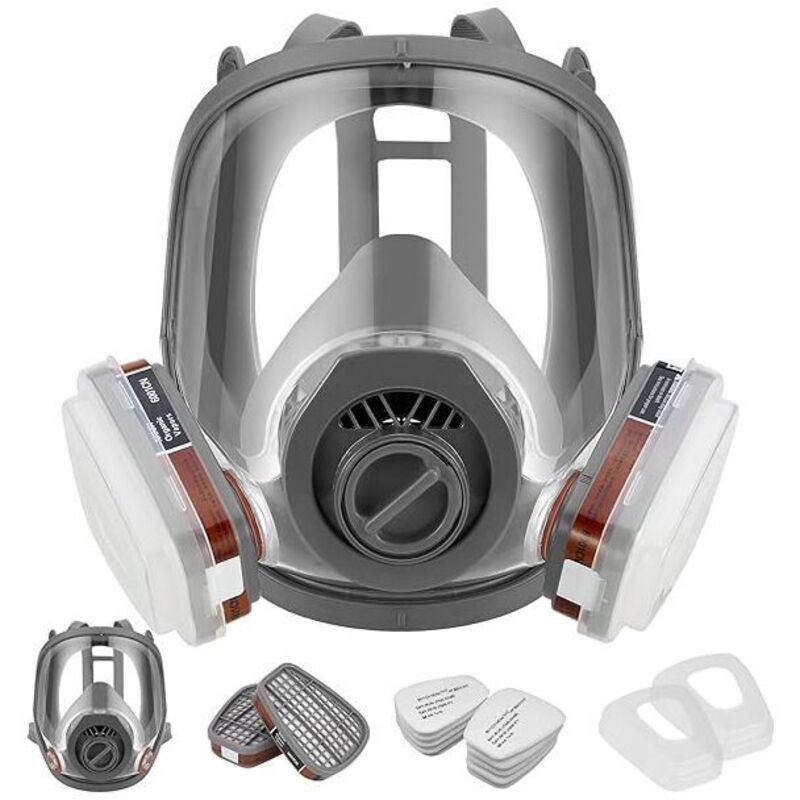 Masque de volume réutilisable avec filtre pour la protection contre les vapeurs et les particules Masque à gaz anti-poussière pour peintures, vernis,