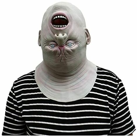 Masque d'Halloween, Masque de Clown Effrayant Horror Ghost Alien Zombie Latex Mask pour Cosplay Party, Halloween Horreur Alien Couvre-chef Salle secrète Maison hantée Zombie Line Zombie