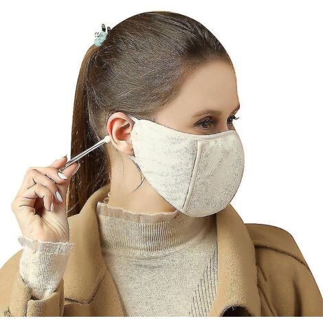 Masque d'hiver thermique coupe-vent pour femme, beige