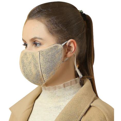 Masque d'hiver thermique coupe-vent pour femme, couleur camel