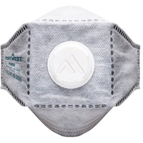 Masque Eagle Respiratoire Ffp3 Plat Pliable En Carbone Avec Valve (paquet De 10 Pièces) - Blanc - Portwest