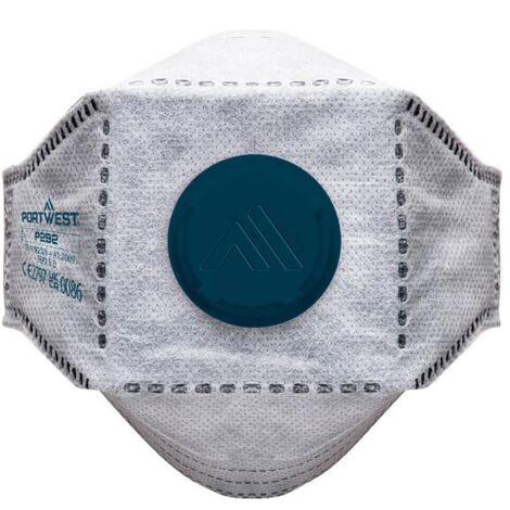 Masque Eagle Respiratoire Ffp3 Plat Pliable En Carbone, Avec Valve (paquet De 10 Pièces) - Blanc - Portwest