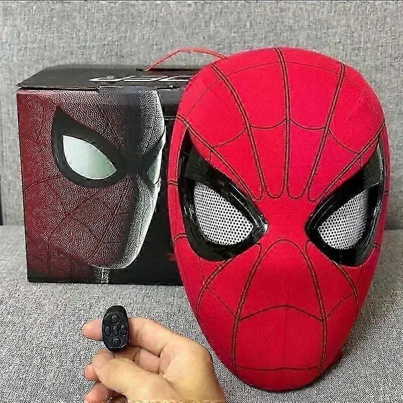 Masque électronique Spiderman Miles Spiderman 1:1 avec yeux mobiles, jouet télécommandé pour adultes, sac à dos cadeau.