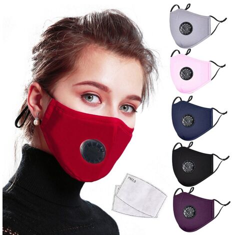 Masque en tissu avec filtre PM2.5 rouge Covid